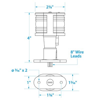 MASTHEAD LIGHT-FIXED-3 1/4 BL