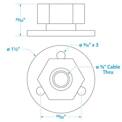 CABLE OUTLET-WTRTIGHT-3/8 -CP