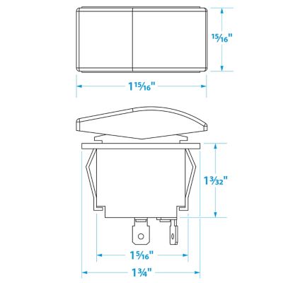ROCKER SWITCH ON-OFF SPST BLK