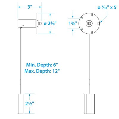 ADJ FUEL TANK SENDER 6-12IN