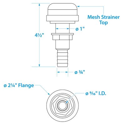 THRU HULL STRAINER MOUNT