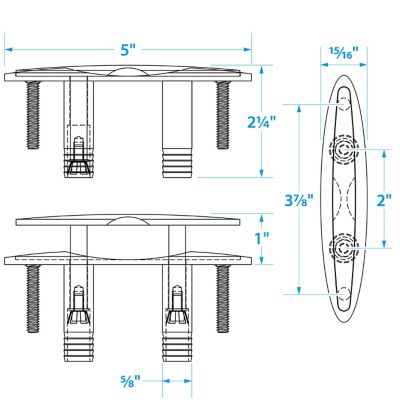 4 1/2″ PULL UP CLEAT 316SS WORKING LOAD 4078 LBS