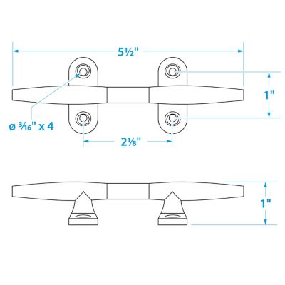 CHR/BRASS CLEAT-5 1/2