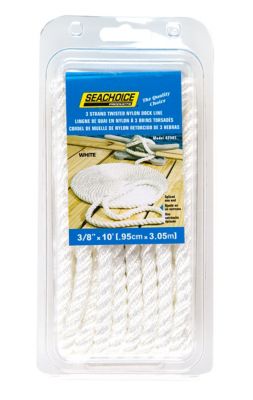 NYLON DOCK LINE WH 3/8X10 CLAM