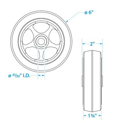 6″ BLK POLY SPARE JACK WHEEL