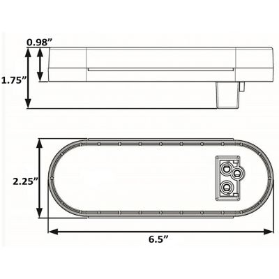 LED 6″ OVAL LIGHT RED 6 DIODES