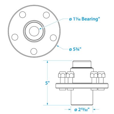 CAST WHL HUB 1-1/16 5-STD PT