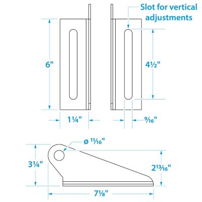 SPLIT KEEL ROLLER BRACKET 2/PK INCLUDES A LEFT AND RIGHT BRKT