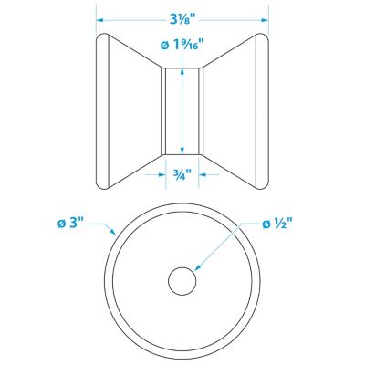 BOW ROLLER-3 -1/2 I.D.(BULK)