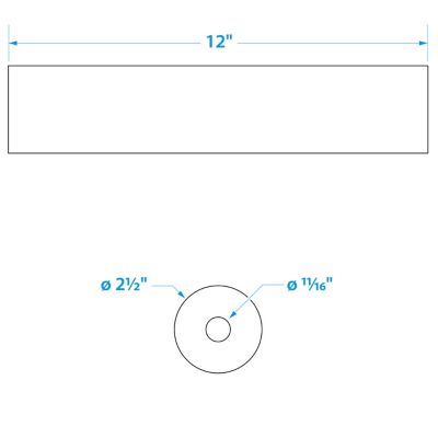 SIDE ROLLER-12IN X 5/8IN ID