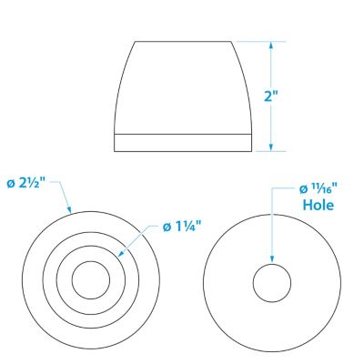 SIDE GUIDE ENDCAP-2-1/2X5/8I