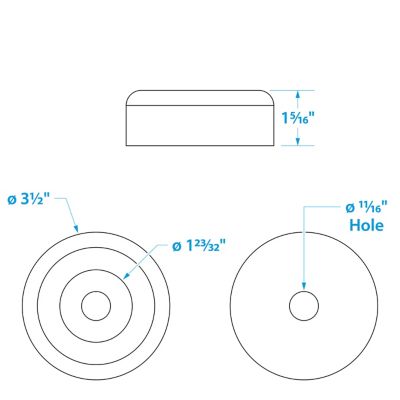 ROLLER ENDCAP 3.5X1-5/16X11/16