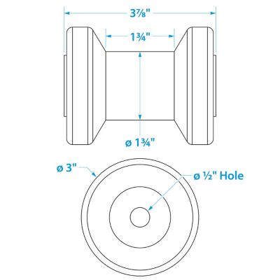 SPOOL ROLLER-YLW-4 X 1/2