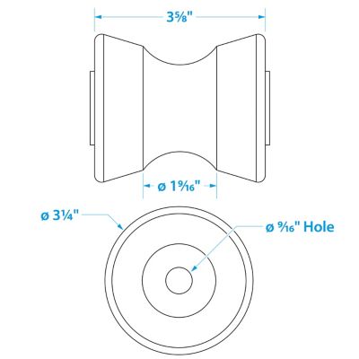 Seachoice Non-Marking TP Yellow Rubber V-Bow Stop With 1/2" ID