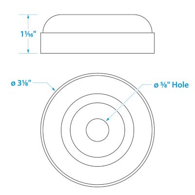 ROL END CAP-YLW-3 1/2 X 1 1/4