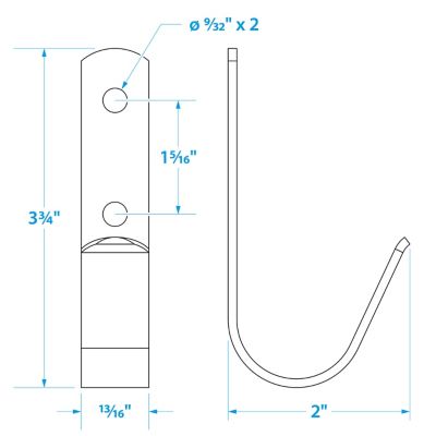 BOAT HOOK HOLDER-SS  2/PK