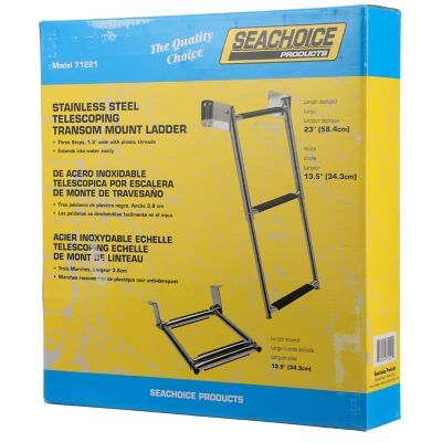 SS TRANSOM MOUNT 3 STEP LADDER