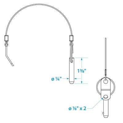 QUICK-DISC SS PIN W/CABL-2/PK