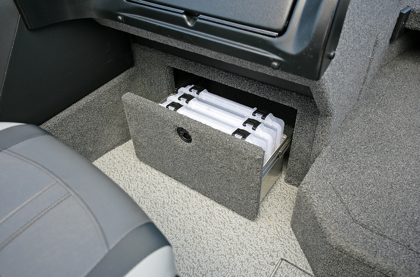 Crossover XS Port Under Console Tackle Tray Storage Drawer Open
