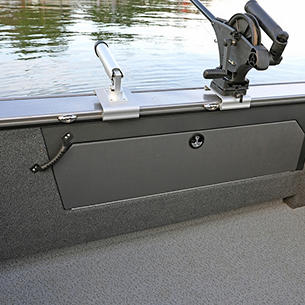 Fisherman Starboard Storage Compartment Closed (Shown with Optional Lockable Doors)