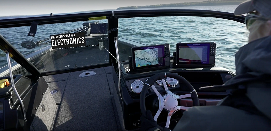 Lund Pro-V Aluminum Fishing Boat Steering