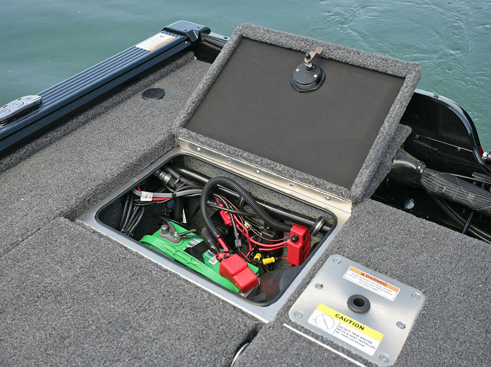 Pro-V Bass XS Aft Deck Battery Storage Compartment