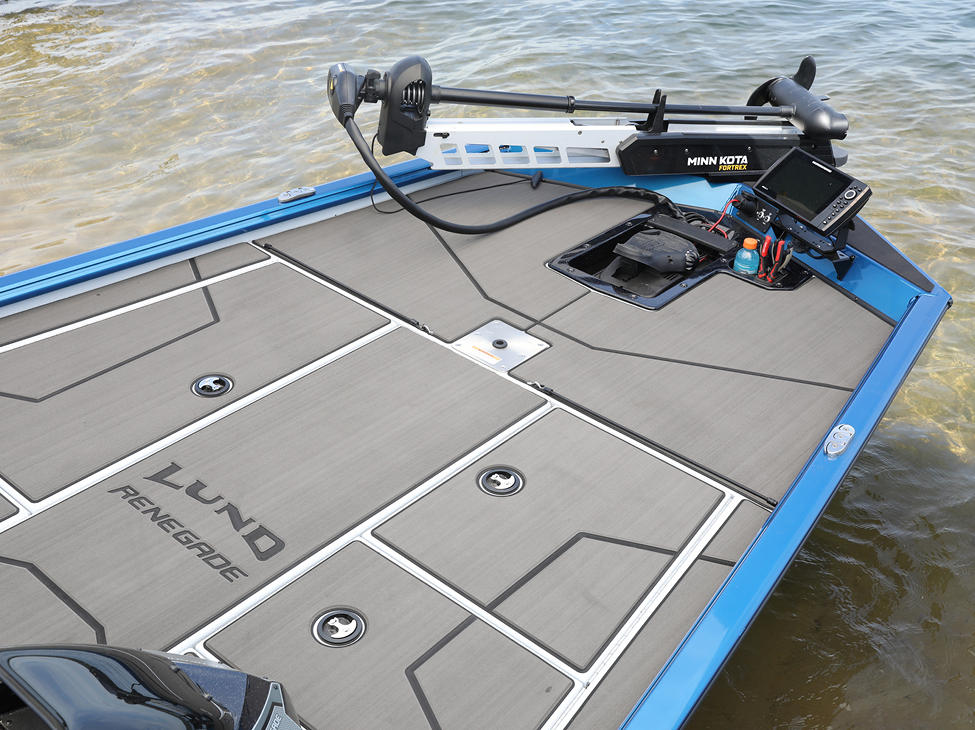 Renegade Bow Command Center shown with Optional Stick-On Marine Mat