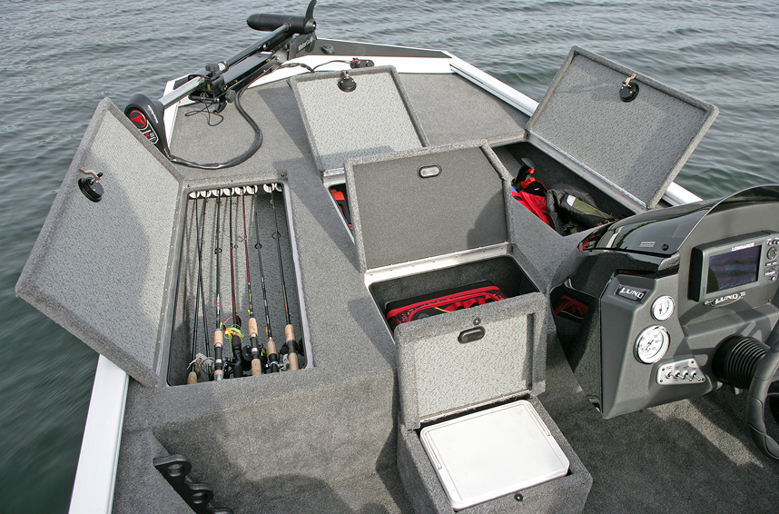 Renegade Bow Deck Storage Compartments Open