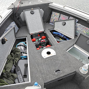Tyee Bow Deck Compartments Open