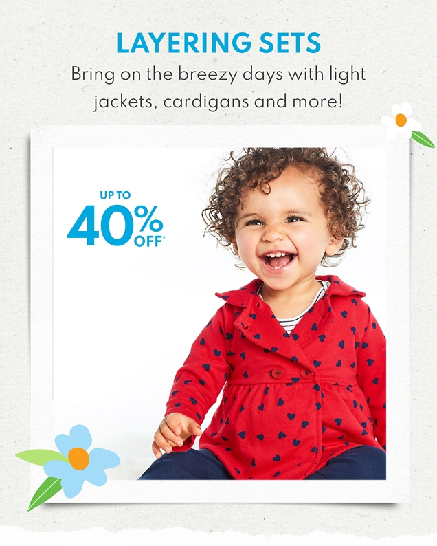 LAYERING SETS | Bring on the breezy days with light jackets, cardigans and more! | UP TO 40% OFF*