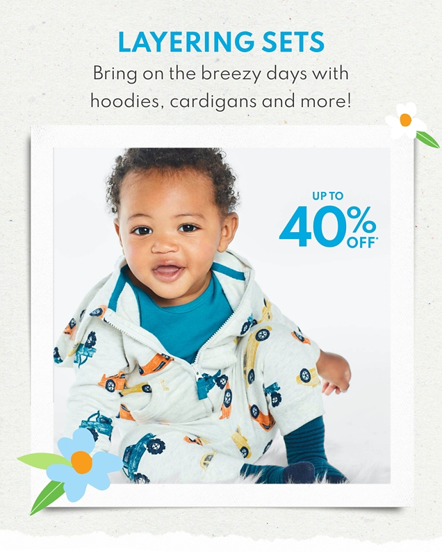 LAYERING SETS | Bring on the breezy days with light jackets, cardigans and more! | UP TO 40% OFF*