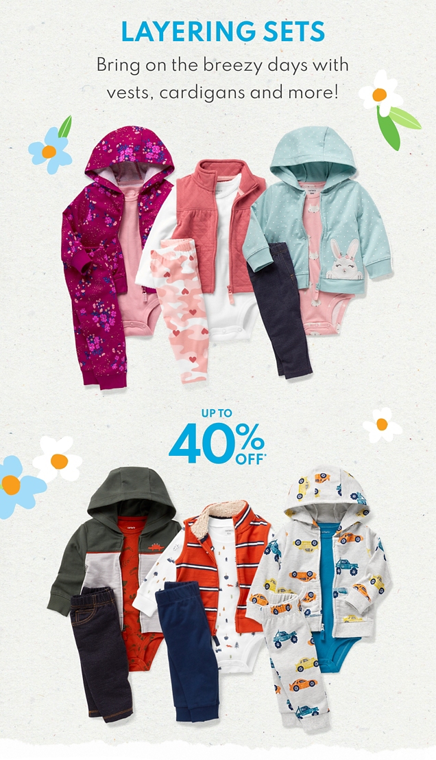 LAYERING SETS | Bring on the breezy days with vests, cardigans and more! | UP TO 40% OFF*