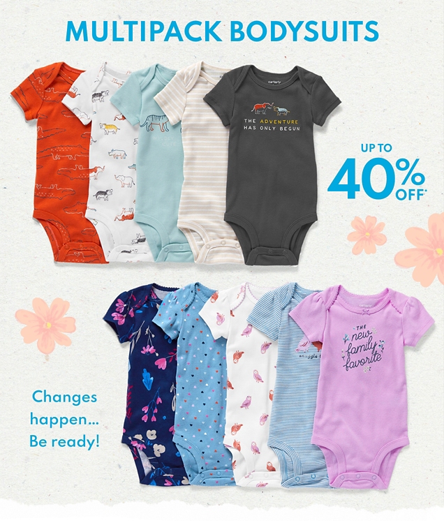 MULTIPACK BODYSUITS | UP TO 40% OFF* | Chages happen... Be ready! 