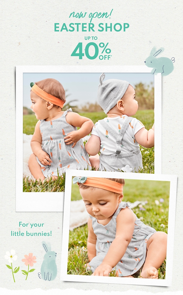 now open! EASTER SHOP | UP TO 40% OFF | For your little bunnies! 