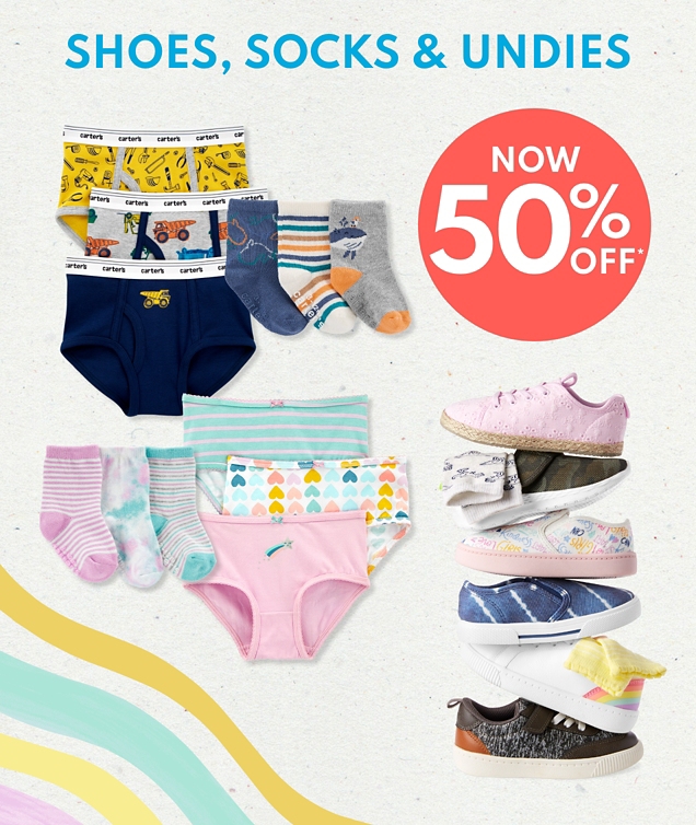 SHOE, SOCKS & UNDIES NOW 50% OFF*