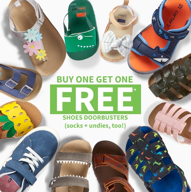 BUY ONE GET ONE FREE* SHOES DOORBUSTERS (socks + undies, too!)