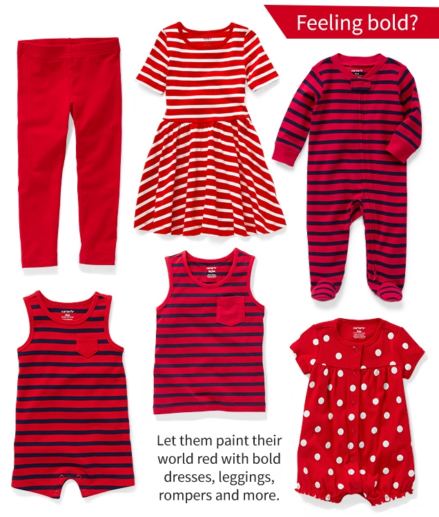 Feeling Bold? | Let them paint their world red with bold dresses, leggings, rompers and more.