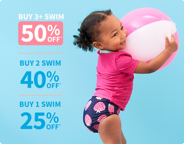 BUY 3+ SWIM | 50% OFF* | BUY 2 SWIM | 40% OFF* | BUY 1 SWIM | 25% OFF*