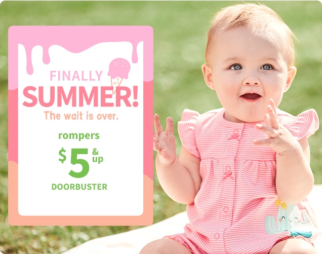 FINALLY SUMMER! | The wait is over. | rompers $5 & up DOORBUSTER