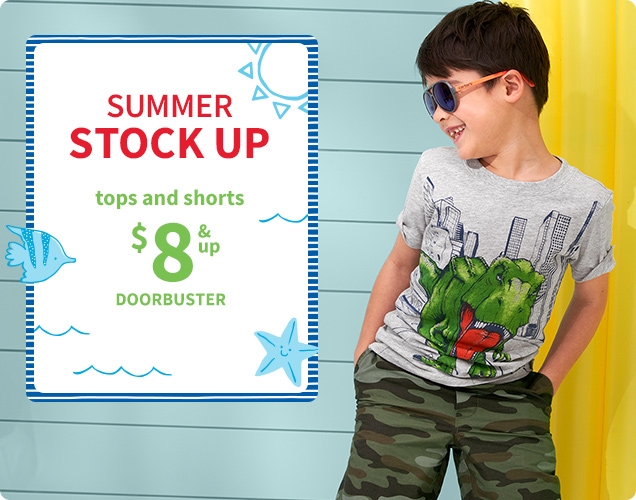 SUMMER STOCK UP | tops and shorts | $8 & up | DOORBUSTER