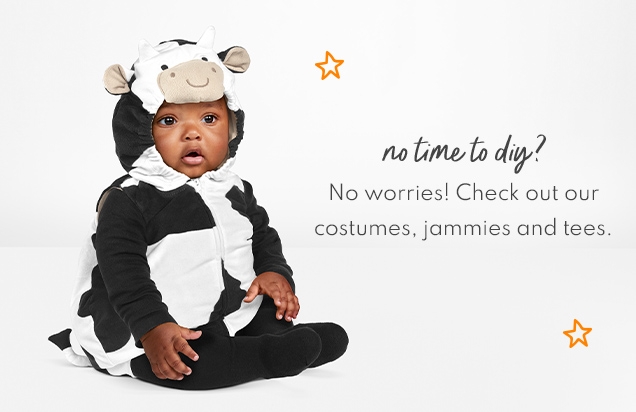 no time to diy? | No worries! | Check out our costumes, jammies, and tees. 
