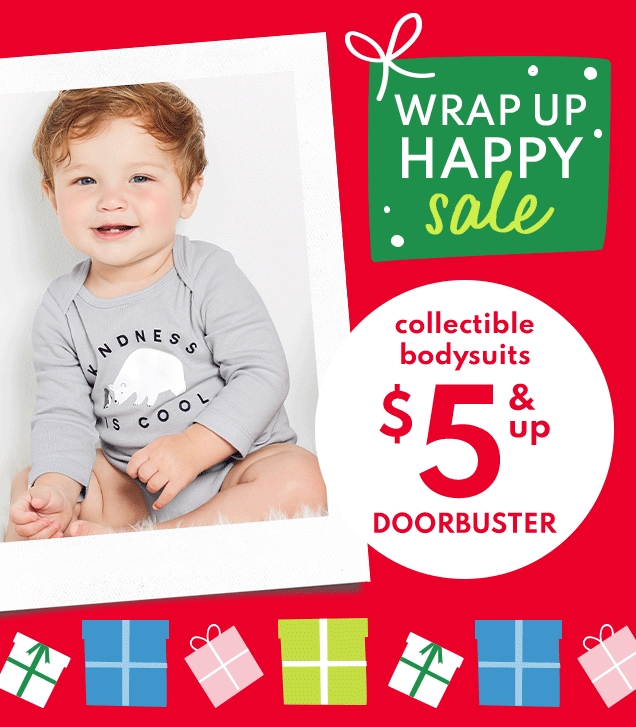WRAP UP HAPPY sale | collectible bodysuites $5 & up DOORBUSTER