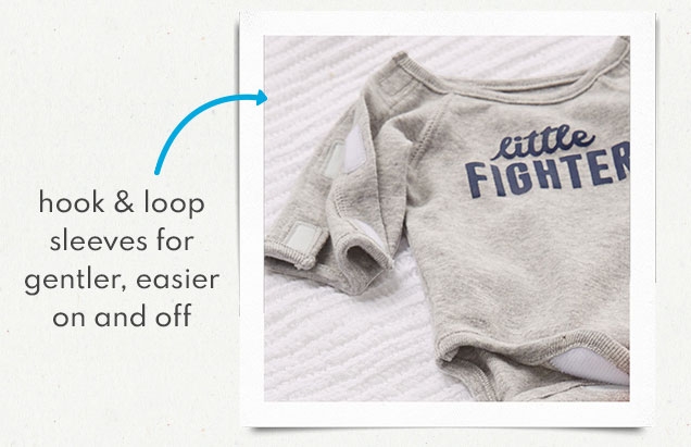 hook & loop | sleeves for | gentler, easier | on and off
