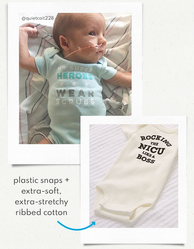 @quietcait228 | plastic snaps + | extra‐soft, | extra‐stretchy | ribbed cotton