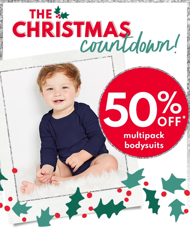 THE CHRISTMAS countdown! | 50% OFF* multipack bodysuits 
