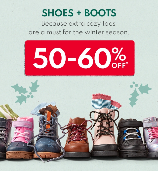 SHOES + BOOTS | Because extra cozy toes are a must for the winter season. | 50-60% OFF* 