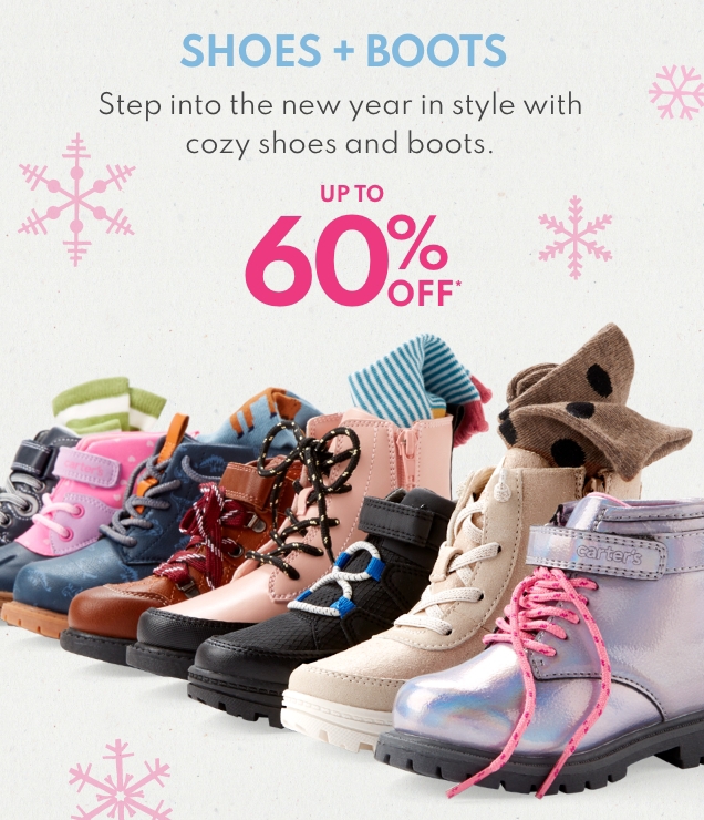 SHOES + BOOTS | Step into the new year in style with cozy shoes and boots. | UP TO 60% OFF*