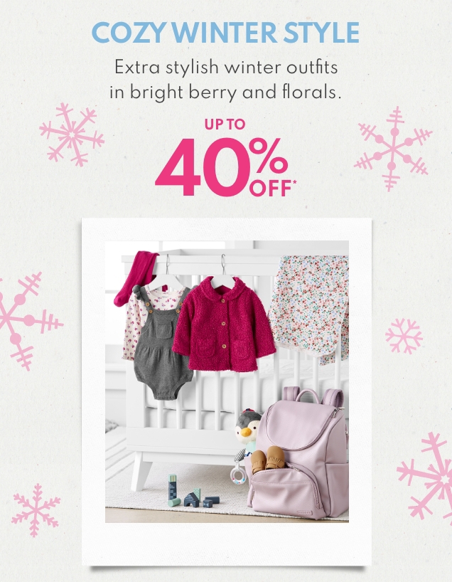 COZY WINTER STYLE | Extra stylish winter outfits in bright berry and florals. | UP TO 40% OFF* 
