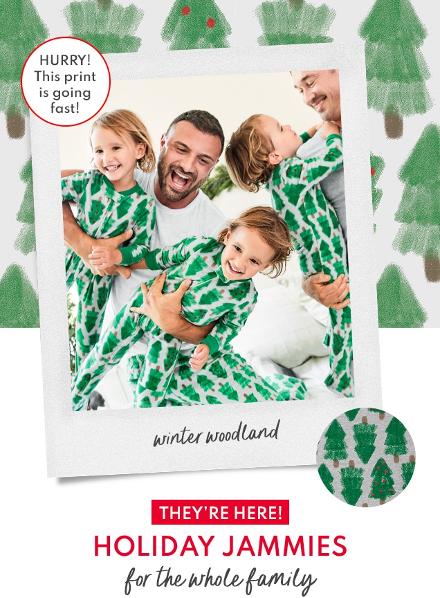 HURRY! This print is going fast! | winter woodland | THEY'RE HERE HOLIDAY JAMMIES for the whole family