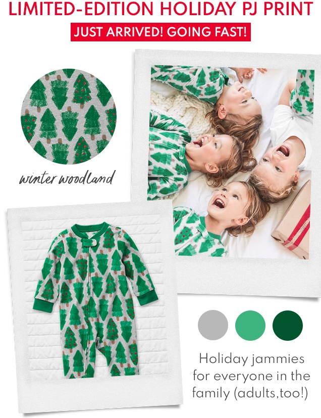 LIMITED-EDITION HOLIDAY PJ PRINT | JUST ARRIVED! GOING FAST! | winter woodland | Holiday Jammies for everyone in the family (adults too!)